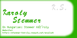 karoly stemmer business card